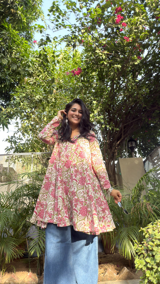 FLORAL SANGANERI COTTON TOP