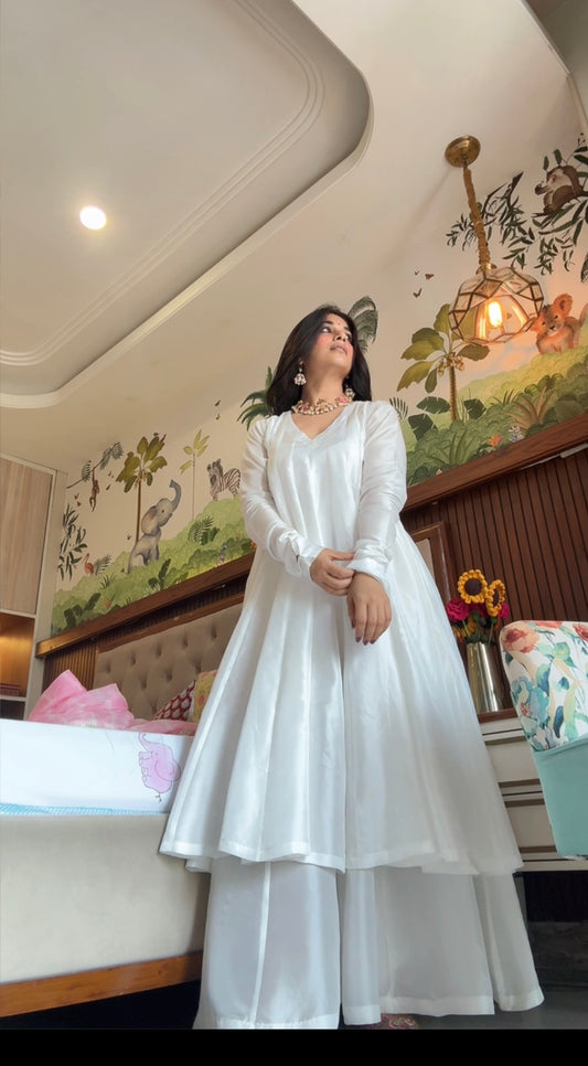 Disney Princess Anarkali Set – Blush Pink & White