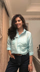 Aqua Blue silk shirt