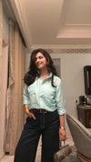 Aqua Blue silk shirt
