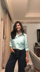 Aqua Blue silk shirt