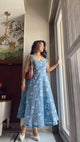 Blue Block Print Sanganeri Dress