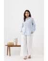 Blue White Check Cotton Shirt