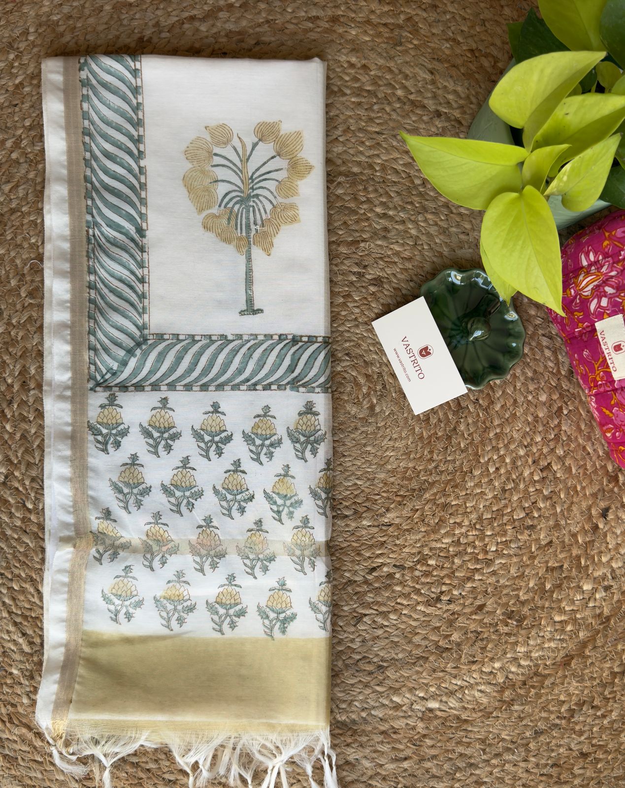 Aabha chanderi silk dupatta