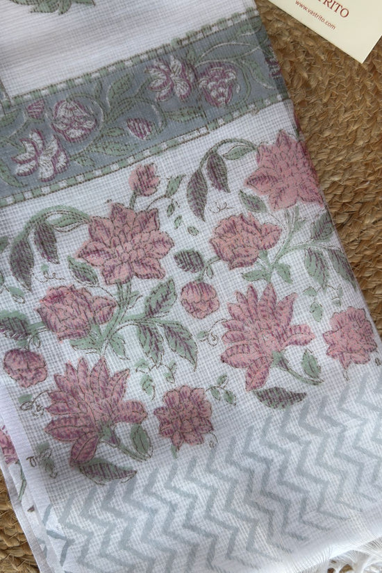 Handblock Kota Doria Dupatta