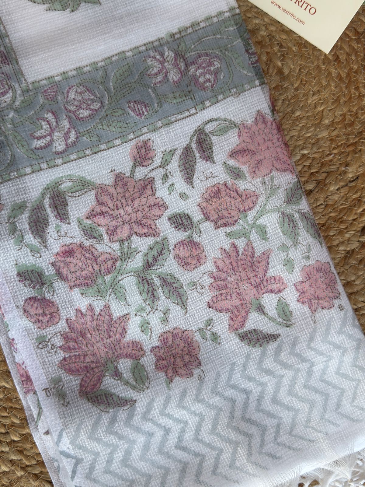 Handblock Kota Doria Dupatta