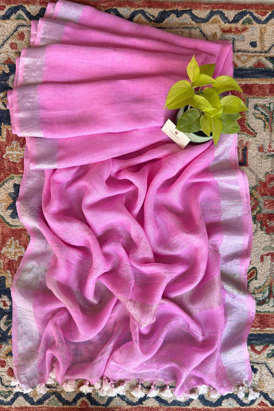 Pink Blush Linen saree