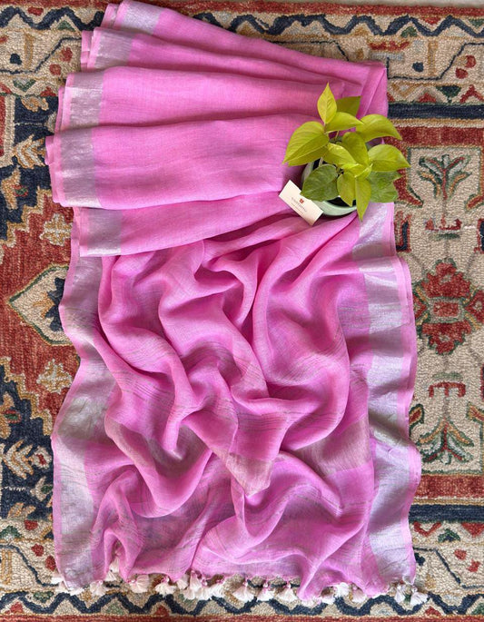 Pink Blush Linen saree
