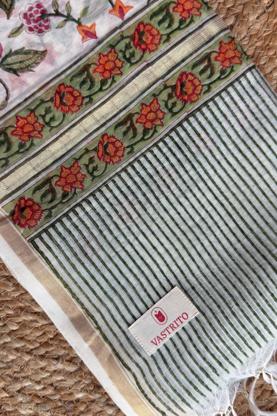 Chanderi Silk Handblock Dupatta