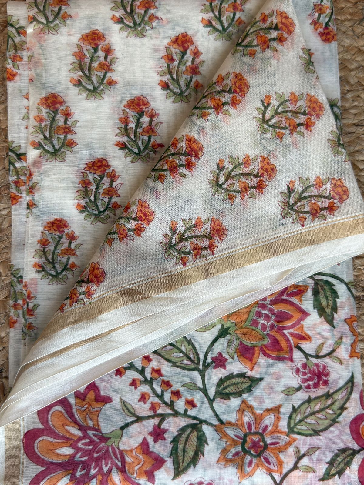 Chanderi Silk Handblock Dupatta