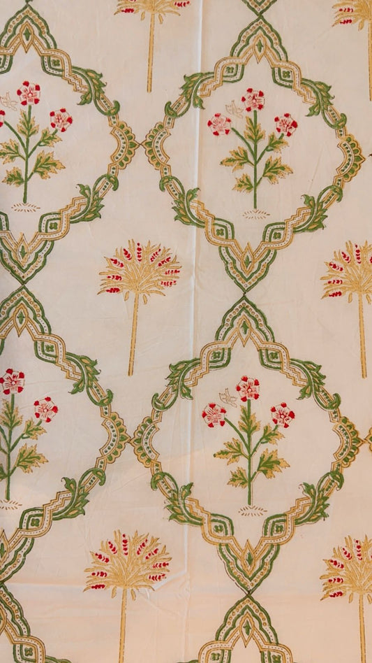 Gulbagh Handblock Cotton Bedsheet