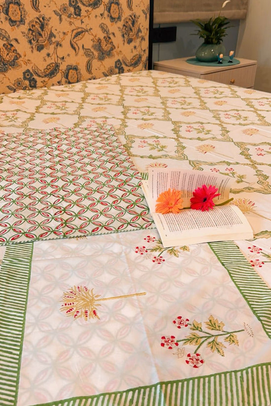 Gulbagh Handblock Cotton Bedsheet