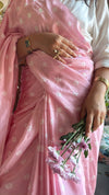 Blush Pink Bandhani Saree for Women