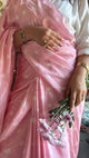 Blush Pink Bandhani Saree for Women