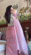 Blush Pink Bandhani Saree for Women