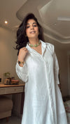 Classic Pearl White Silk Kurta Set