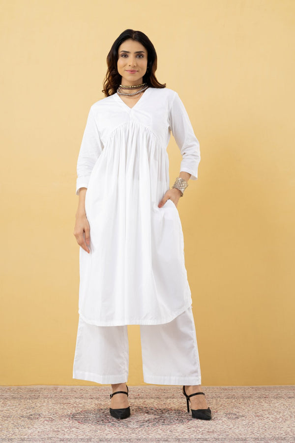 Chandni White Cotton Suit Set