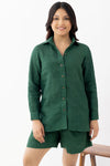 Panna Green Handloonn Linen coord set