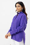 Indigo Blue Handloom Linen Shirt