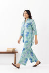 Sea Green Sanganeri Organic Cotton Coord set