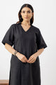 Ink Black Pure linen Loose Fit Suit Set