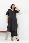 Ink Black Pure linen Loose Fit Suit Set