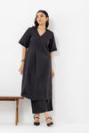 Ink Black Pure linen Loose Fit Suit Set
