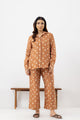 Coffee Brown Bandhani Handloom Linen Coord set