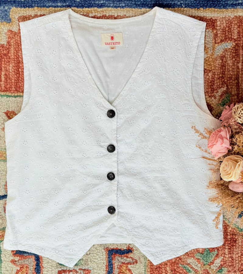 White Chikankari  Blouse