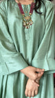 PISTA GREEN SILK SUIT SET