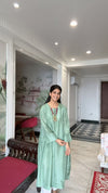 PISTA GREEN SILK SUIT SET