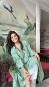 PISTA GREEN SILK SUIT SET