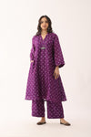 Jamuni Purple Bandhani Chanderi silk Suit Set