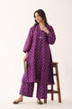 Jamuni Purple Bandhani Chanderi silk Suit Set