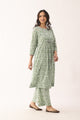 Pista Green Sanganeri Organic Cotton  Suit Set