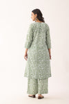 Pista Green Sanganeri Organic Cotton  Suit Set