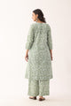 Pista Green Sanganeri Organic Cotton  Suit Set