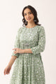 Pista Green Sanganeri Organic Cotton  Suit Set