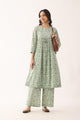 Pista Green Sanganeri Organic Cotton  Suit Set