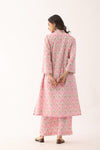 Blush Pink Sanganeri Organic Cotton  A line Suit set