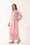 Blush Pink Sanganeri Organic Cotton Loose fit  Suit set