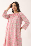 Blush Pink Sanganeri Organic Cotton Loose fit  Suit set