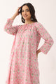 Blush Pink Sanganeri Organic Cotton Loose fit  Suit set