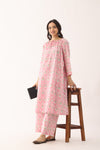 Blush Pink Sanganeri Organic Cotton Loose fit  Suit set