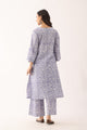 Floral Lavender Sanganeri Organic Cotton A Line Suit Set
