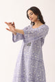 Floral Lavender Sanganeri Organic Cotton A Line Suit Set