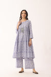 Floral Lavender Sanganeri Organic Cotton Suit Set
