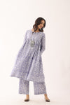 Floral Lavender Sanganeri Organic Cotton Suit Set