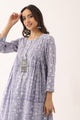 Floral Lavender Sanganeri Organic Cotton Suit Set