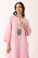 Rose Pink Bandhani Handloom Linen Coord Set